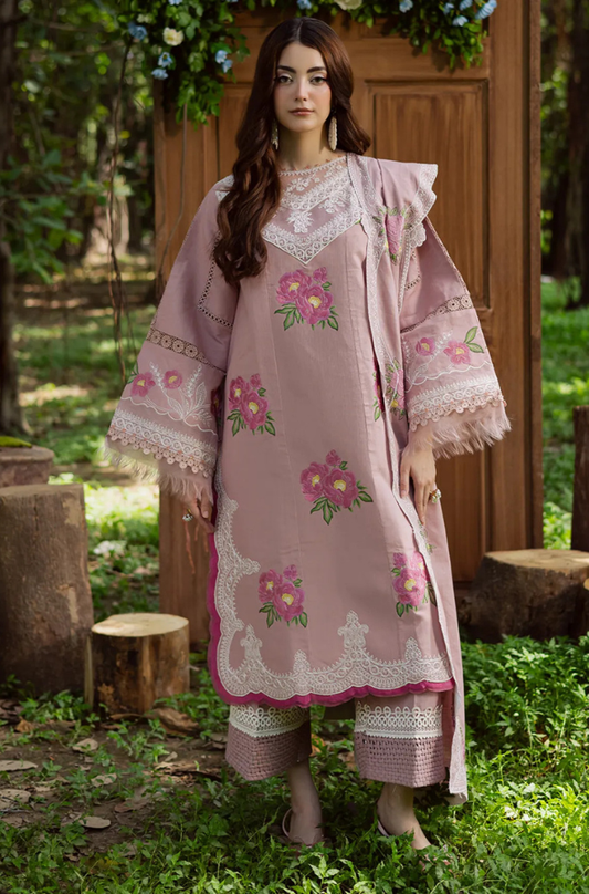 PARISHAY - 3PC Unstitched Lawn Embroidered Shirt with Chiffon Dupatta - ES 2207