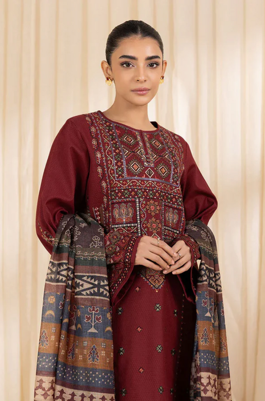 Sapphire - Embroidered Dhanak Unstitched 3PC Set - ES1761