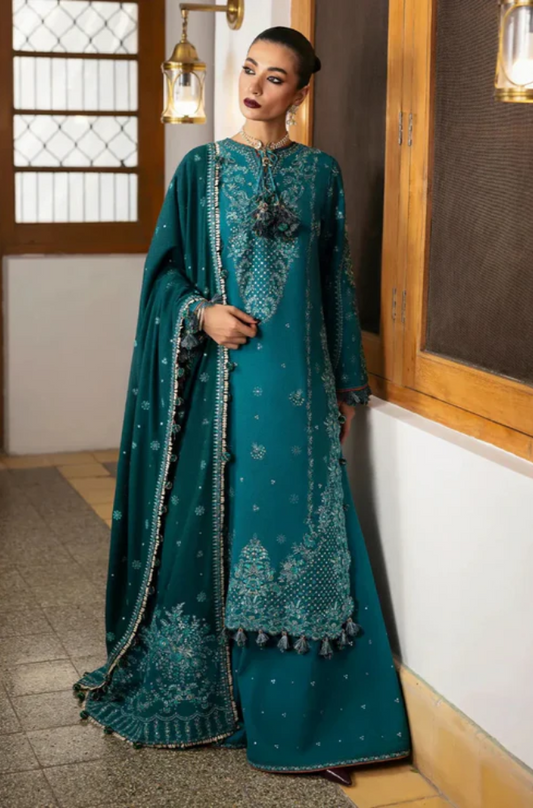 Embroidered Dhanak Unstitched 3PC Set - ES1758