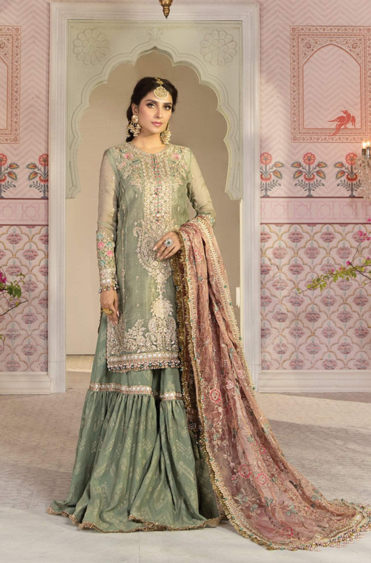 Maria B - 3PC Unstitch Embroidery Wedding Collection - ES 2047