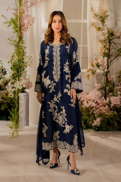 Batik - 3PC Unstitched Lawn Embroidered Shirt with Embroidered Crinkle Dupatta and Trouser - ES 2224