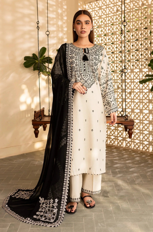 Batik - 3PC Unstitched Lawn Embroidered Shirt with Embroidered Crinkle Dupatta - ES 2243