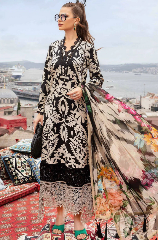 Maria B Printed  Lawn 3 Piece Unstitched Suit-ES1311