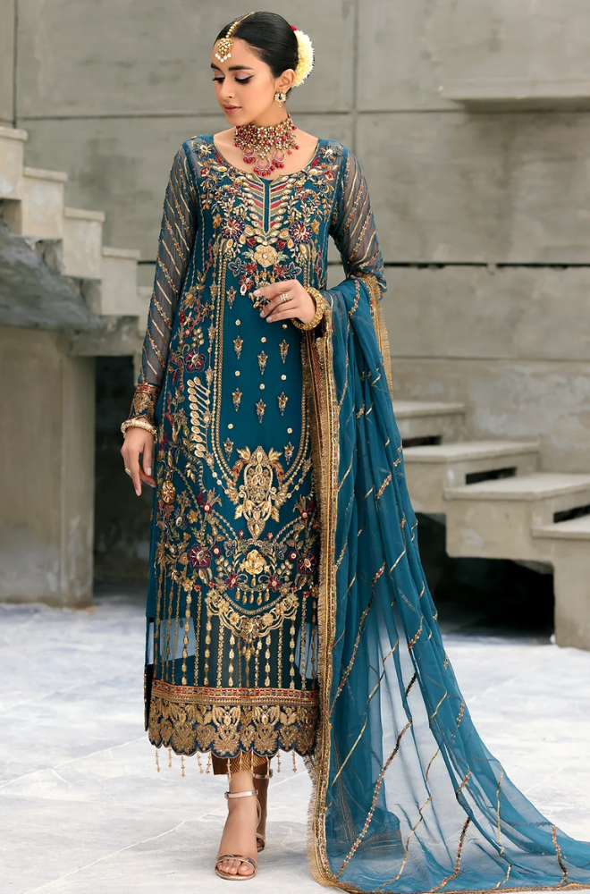 EMAAN ADEEL - Unstitched Belle Robe Luxury On Chiffon - ES 1788