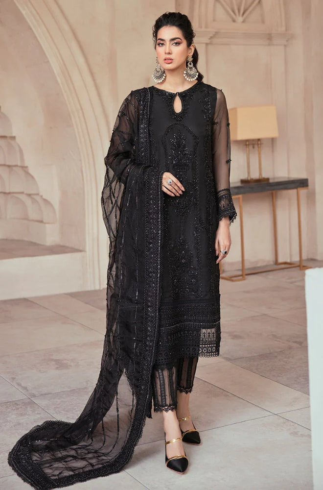 MUSHQ - Fully Heavy Embroidered Front Hand Work On Net With Net Sequence Embroidered Dupatta With Four Side Eplic - ES 2019