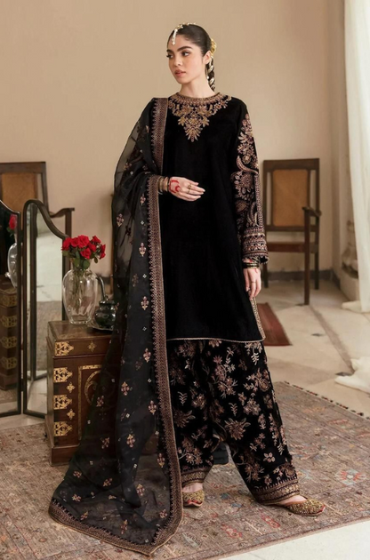 Baroque Jazmin Velvet Wedding Collection - Black Fabric - ES 1739