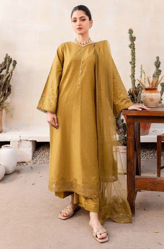Batik - 3PC Unstitched Lawn Sequence Embroidered Shirt with Chiffon Sequence Embroidered Dupatta  - ES1155