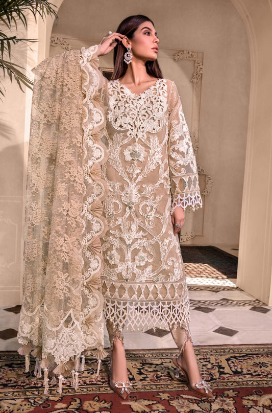 MARIA.B - Front Fully Heavy Embroidered Organza With Heavy Embroidered Spangle Work dupatta - ES 2009