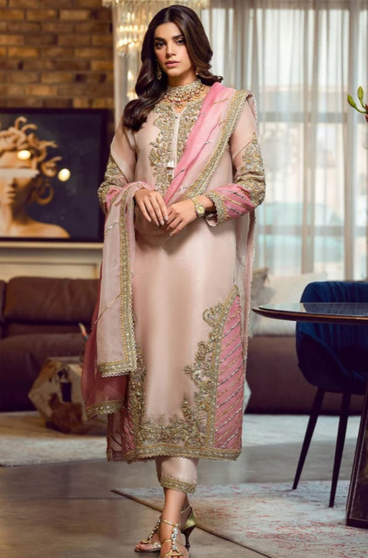 Agha Noor - Front Fully heavy Embroidery with Organza With Embroidery lace Dupatta - ES 2014