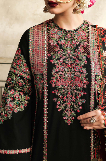 Hussain Rehar - 3PC Unstitched Lawn Embroidered Shirt with Printed Dupatta - ES 2205