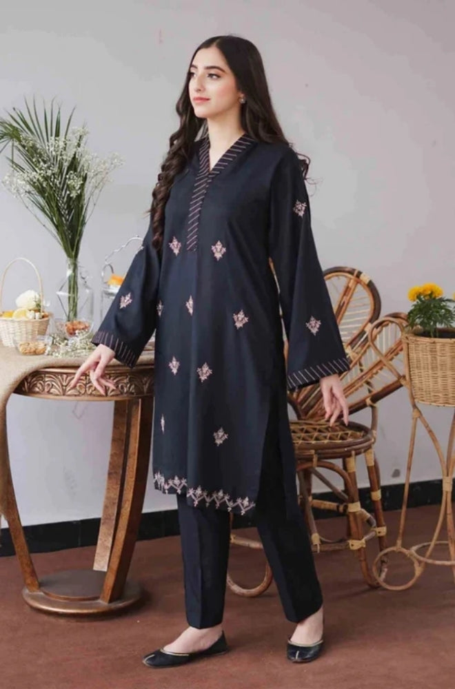 Aisling - 3PC Unstitched Dhanak Embroidered Shirt with Patti Work Embroidered Dupatta and Trouser - ES1189