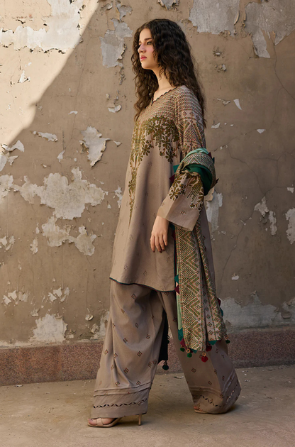 Charizma - 3PC Unstitched Lawn Embroidered Shirt with Chiffon Digital Printed Dupatta - ES 2242