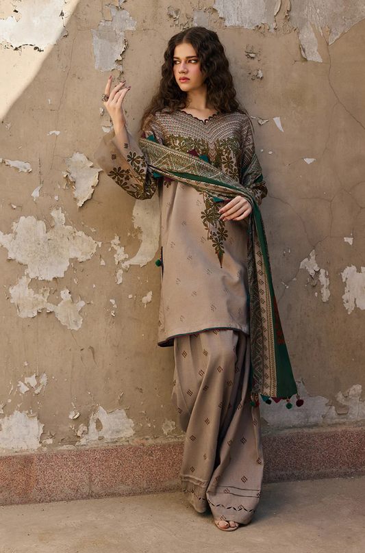 Charizma - 3PC Unstitched Lawn Embroidered Shirt with Chiffon Digital Printed Dupatta - ES 2242
