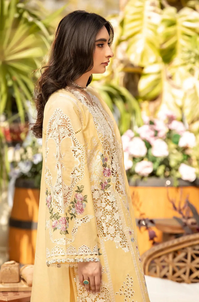 ELAF - 3PC Unstitched Lawn Embroidered Shirt with Slub Net Dupatta - ES 2187
