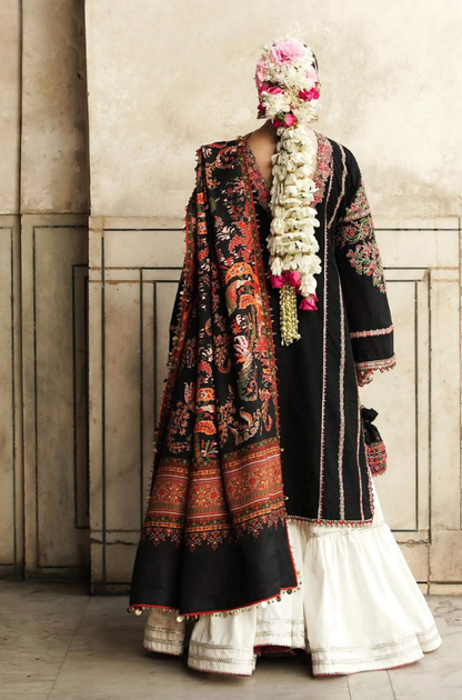 Hussain Rehar - 3PC Unstitched Lawn Embroidered Shirt with Printed Dupatta - ES 2205