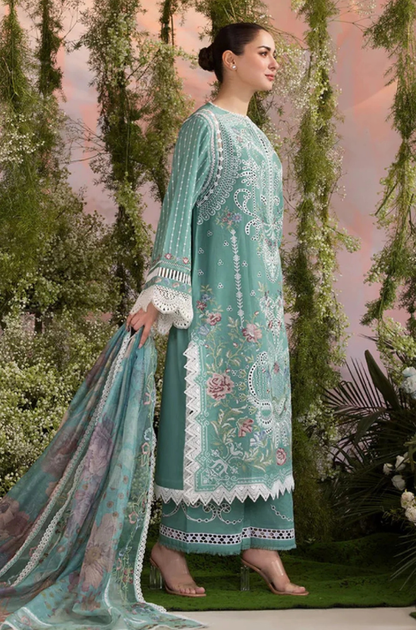 Sobia Nazir - 3PC Unstitch Lawn Embroidered Shirt with Embroidered & Printed Chiffon Dupatta - ES 2151