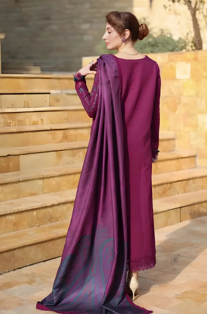 Rang Rasiya - 3PC Dhanak Embroidered Shirt with Digital Printed Dupatta and Trouser - ES 2103