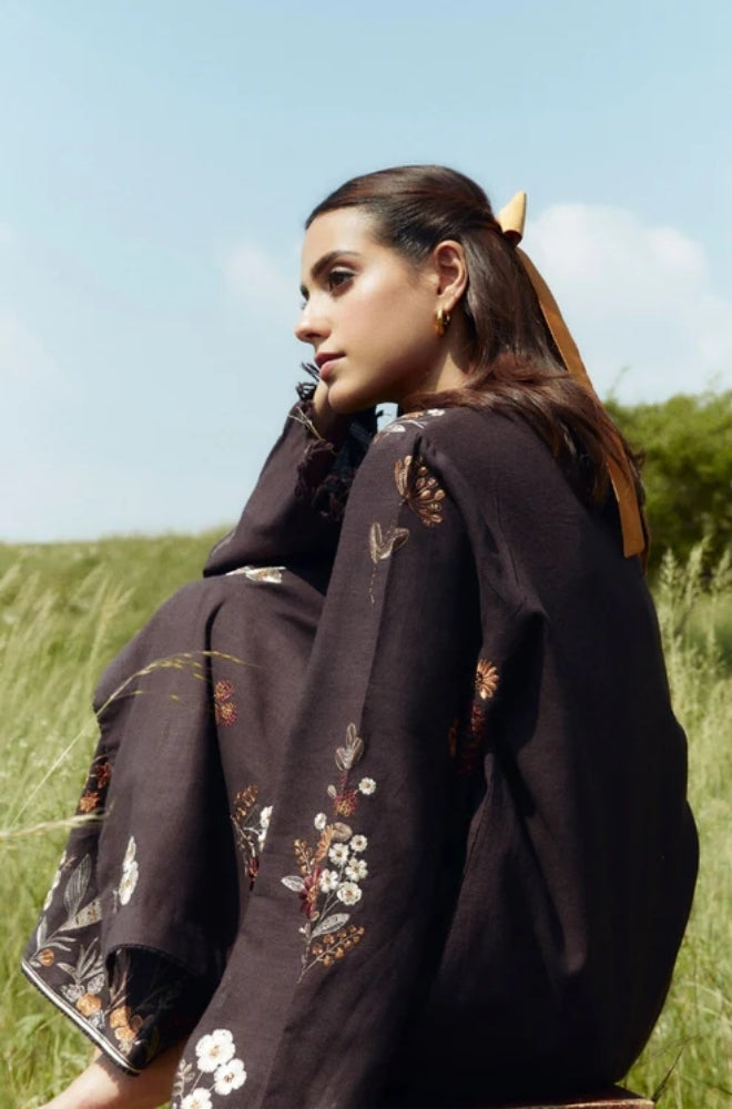 Zara Shah Jahan - 3PC Unstitched Dhanak Embroidered Shirt with Printed  Shawl and Trouser - ES1027