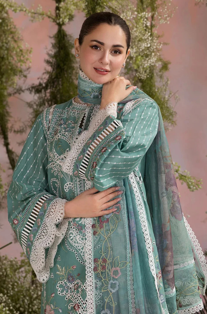 Sobia Nazir - 3PC Unstitch Lawn Embroidered Shirt with Embroidered & Printed Chiffon Dupatta - ES 2151