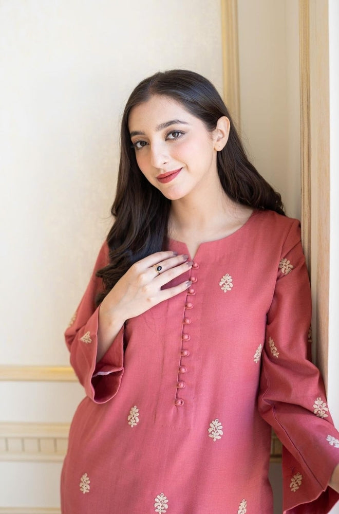 Aisling - 3PC Unstitched Dhanak Embroidered Shirt with Dhanak Shawl and Trouser - ES1194