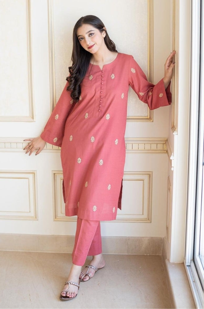 Aisling - 3PC Unstitched Dhanak Embroidered Shirt with Dhanak Shawl and Trouser - ES1194