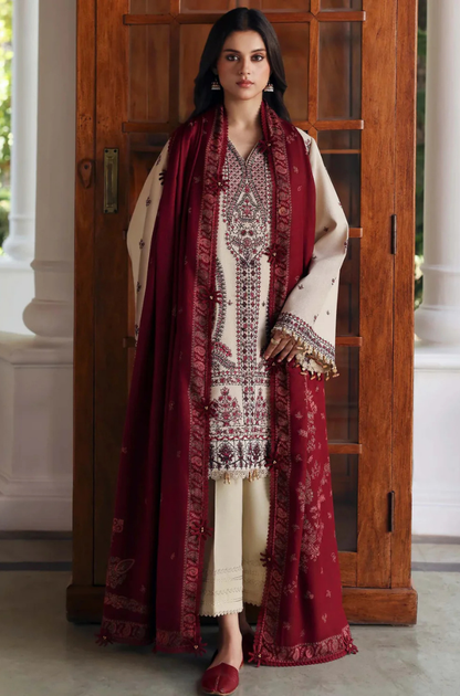 Amaris - 3PC Unstitched Lawn Embroidered Shirt with Embroidered Crinkle Dupatta - ES 2206