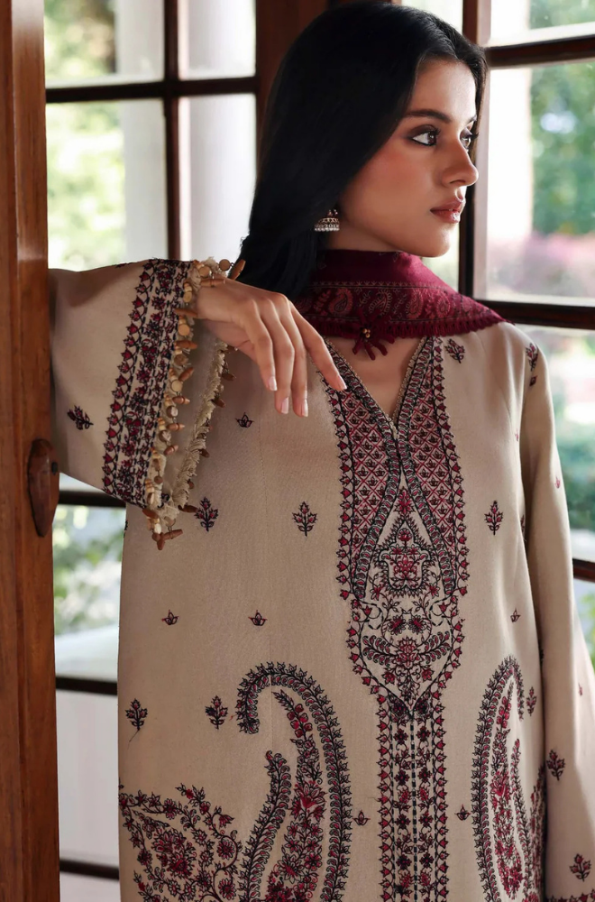 Amaris - 3PC Unstitched Lawn Embroidered Shirt with Embroidered Crinkle Dupatta - ES 2206