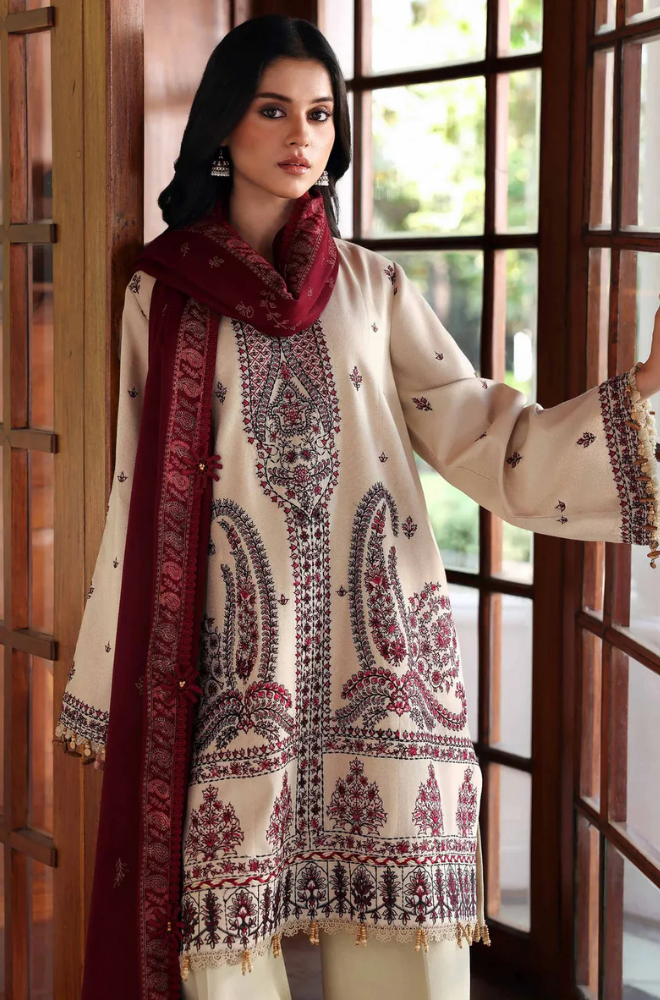 Amaris - 3PC Unstitched Lawn Embroidered Shirt with Embroidered Crinkle Dupatta - ES 2206