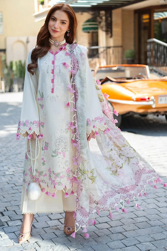 Jade - 3PC Unstitched Lawn Embroidered Shirt with Digital Printed Monarc Dupatta and Trouser - ES 2239