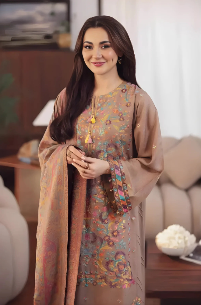 Nishat - 3PC Unstitched Dhanak Embroidered Shirt with Digital Printed Dupatta - ES 2123