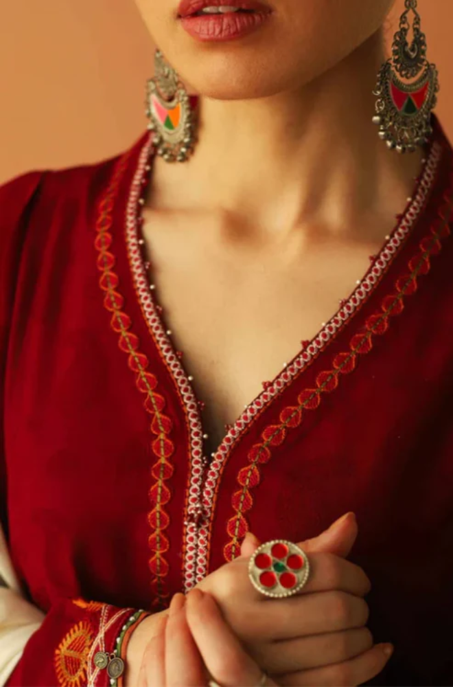 Embroidered Dhanak Unstitched 3PC Set - ES1752