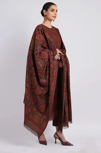 Bareeze - 3PC Unstitched Dhanak Embroidered Shirt With Dhanak Embroidered Shawl and Trouser - ES 1791