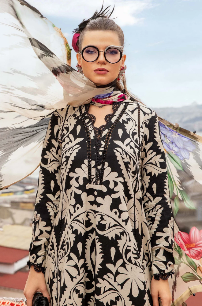Maria B Printed  Lawn 3 Piece Unstitched Suit-ES1311
