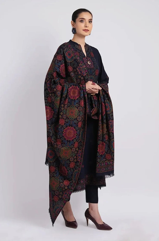 Bareeze - 3PC Unstitched Dhanak Embroidered Shirt With Dhanak Embroidered Shawl and Trouser - ES 1794