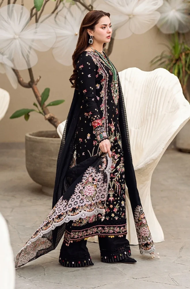 Qalamkar - 3PC Unstitched Dhanak Embroidered Shirt with Dhanak Embroidered Dupatta ES- 1701