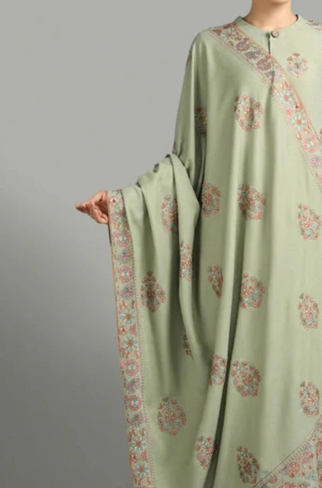 Bareeze - 3PC Unstitched Dhanak Embroidered Shirt With Dhanak Embroidered Shawl and Trouser - ES 1793