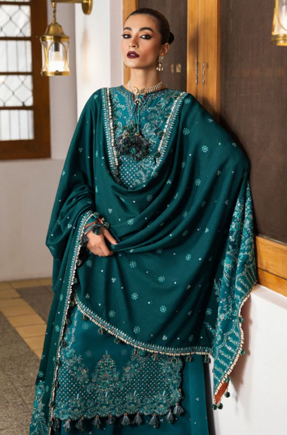 Embroidered Dhanak Unstitched 3PC Set - ES1758