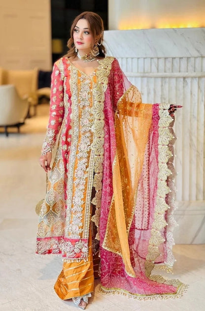 EXCLUSIVE UNSTITCHED EMBROIDERED DRESS - ES1136