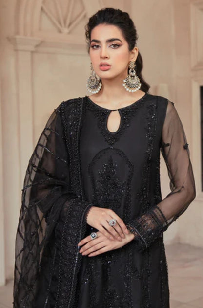 MUSHQ - Fully Heavy Embroidered Front Hand Work On Net With Net Sequence Embroidered Dupatta With Four Side Eplic - ES 2019