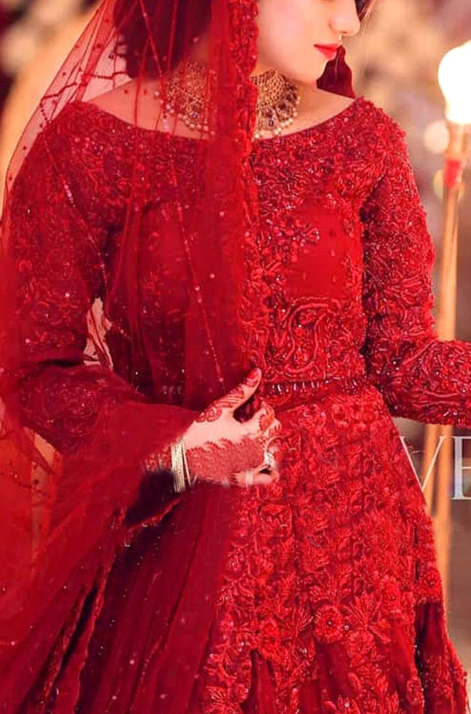 MARIAM & MARIA - Front Body Net Heavy Embroidery With Net Heavy Embroidery Dupatta 2 Sider Border Lace - ES 2025