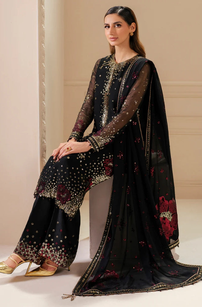 Jazmin -  Front Heavy Embroidery On Chiffon With Chiffon Embroidery Dupatta - ES 2020