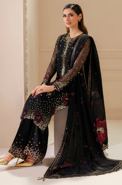 Jazmin -  Front Heavy Embroidery On Chiffon With Chiffon Embroidery Dupatta - ES 2020
