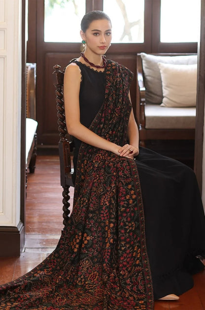 Beechtree - 3PC Unstitched Dhanak Embroidered Shirt with Dhanak Heavy Embroidered Shawl - ES 1808