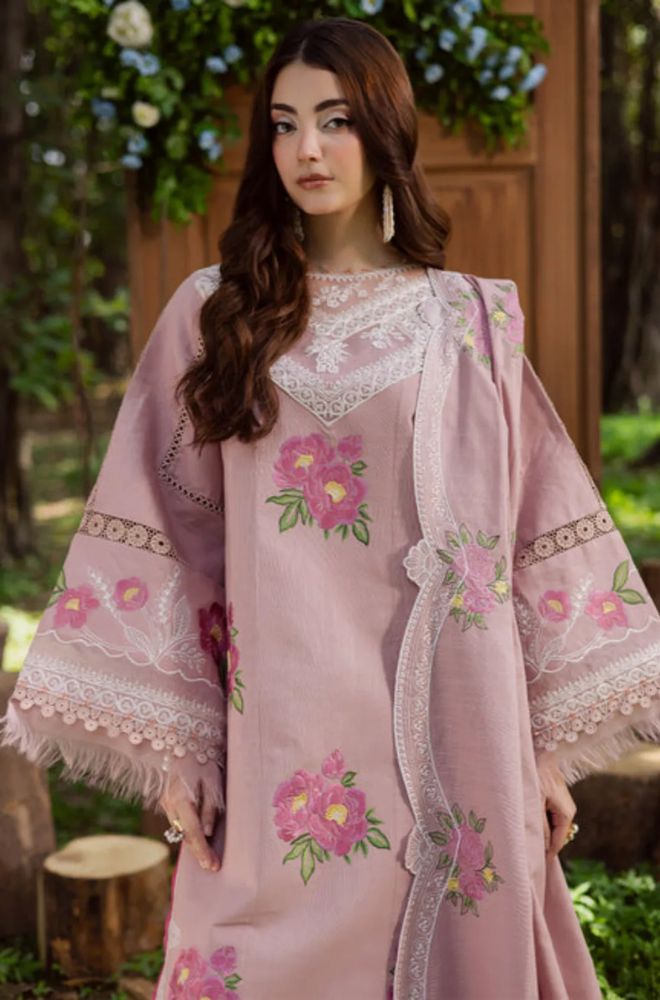 PARISHAY - 3PC Unstitched Lawn Embroidered Shirt with Chiffon Dupatta - ES 2207