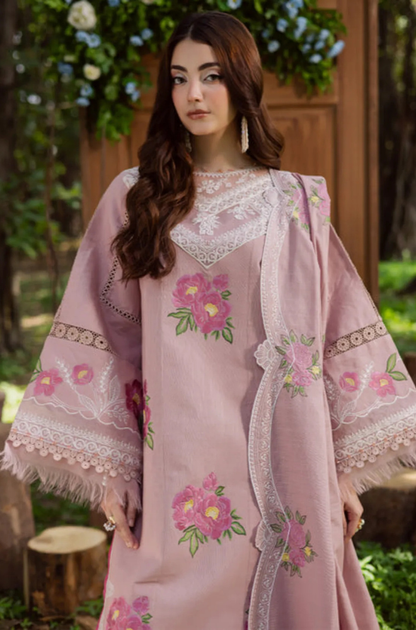 PARISHAY - 3PC Unstitched Lawn Embroidered Shirt with Chiffon Dupatta - ES 2207