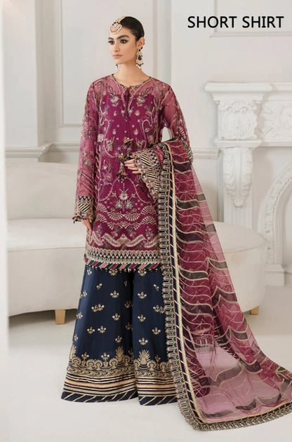 BAROOQUE - HEAVY EMBROIDERED SEQUENCE FRONT WITH HEAVY EMBROIDERED NET DUPATTA AND 4SIDE EMBROIDERED BORDER ATTACHED - ES 2024
