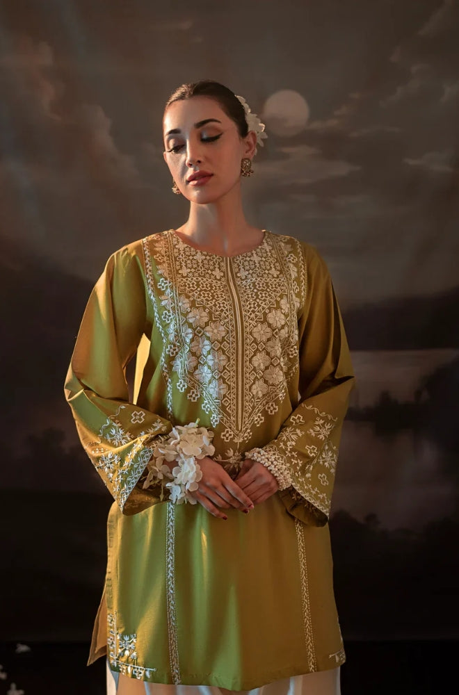 Urge - 2PC Luxury Embroidered Suit With Embroidered Sleeves with Embroidered Patches - ES 1811