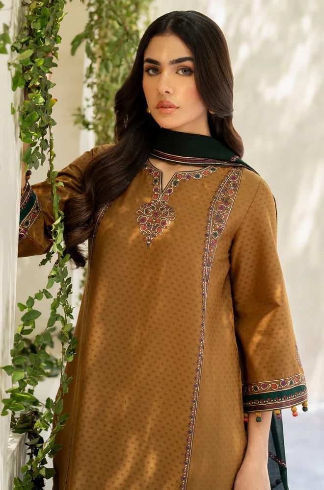 Jazmin - 3PC Embroidered Suit On Dhanak - ES 1804
