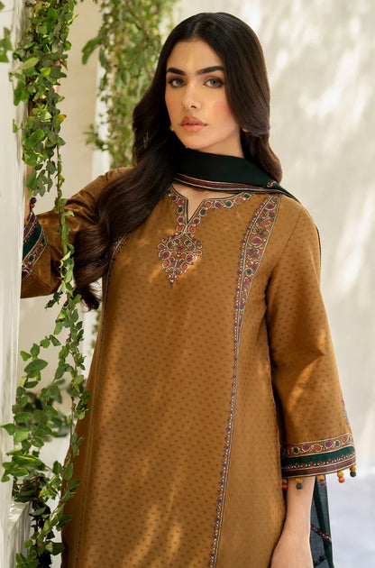 Jazmin - 3PC Embroidered Suit On Dhanak - ES 1804