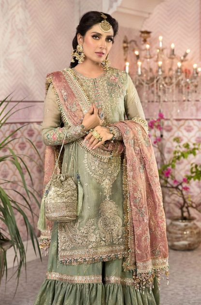 Maria B - 3PC Unstitch Embroidery Wedding Collection - ES 2047